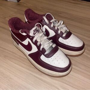 Nike Air Burgundy and White Sneakers